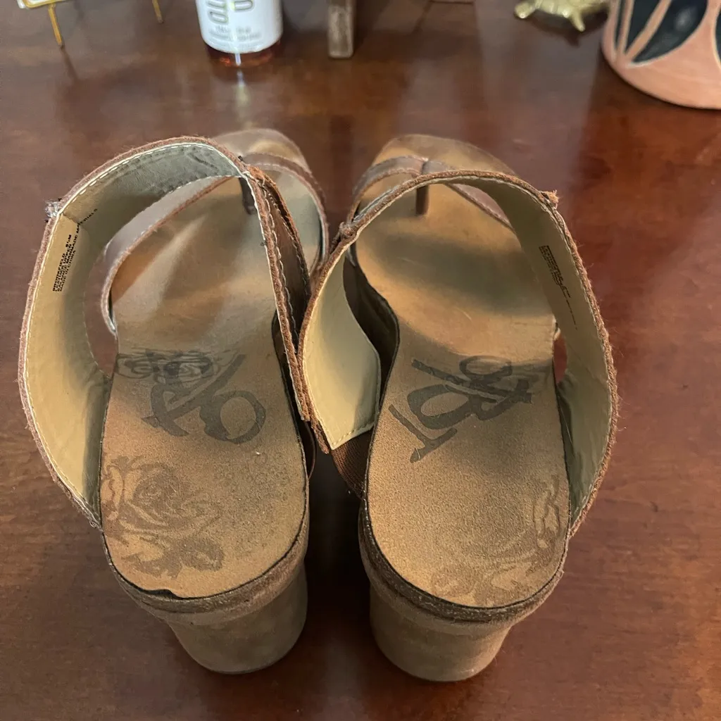 OTBT Women's Brookfield Metallic Leather Wedge Sandals Bohemian Casual 8.5 - Image 10