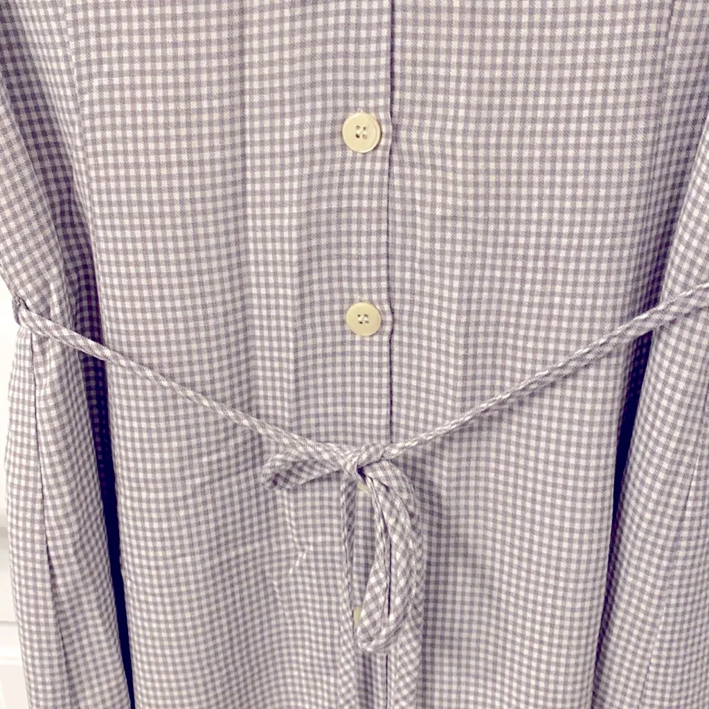 Cottagecore gingham button up midi dress Gray Size M - Image 3