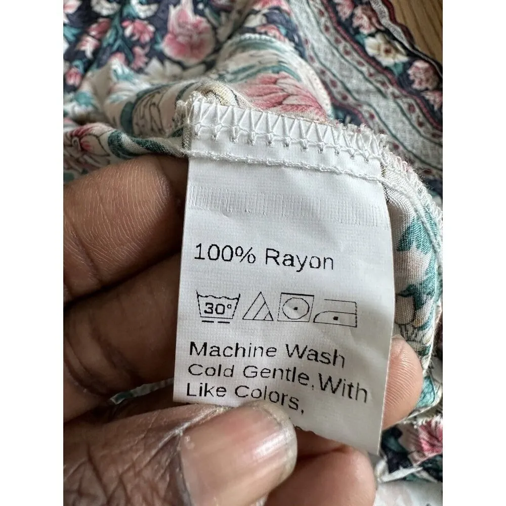 Hi-low Floral Front tie Cutout Maxi Dress Open Back Tie Front Fairy Whimsical S - Image 9