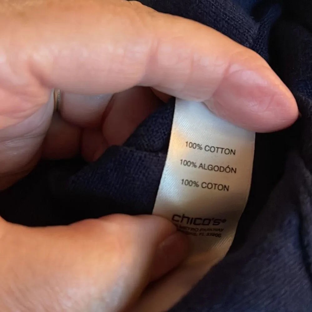 Chico’s size L 100% Colton tunic cut pineapple sweater - Image 4