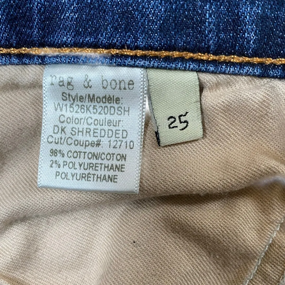 Rag & Bone Jean Women's "Capri" Jeans in‎ "DK Shredded" Wash distressed 25 - Image 15