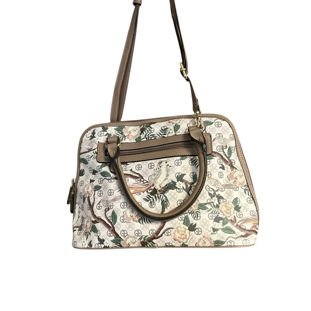 Giani Bernini Women's Floral Dome Satchel Bag Neutral Design - Image 14