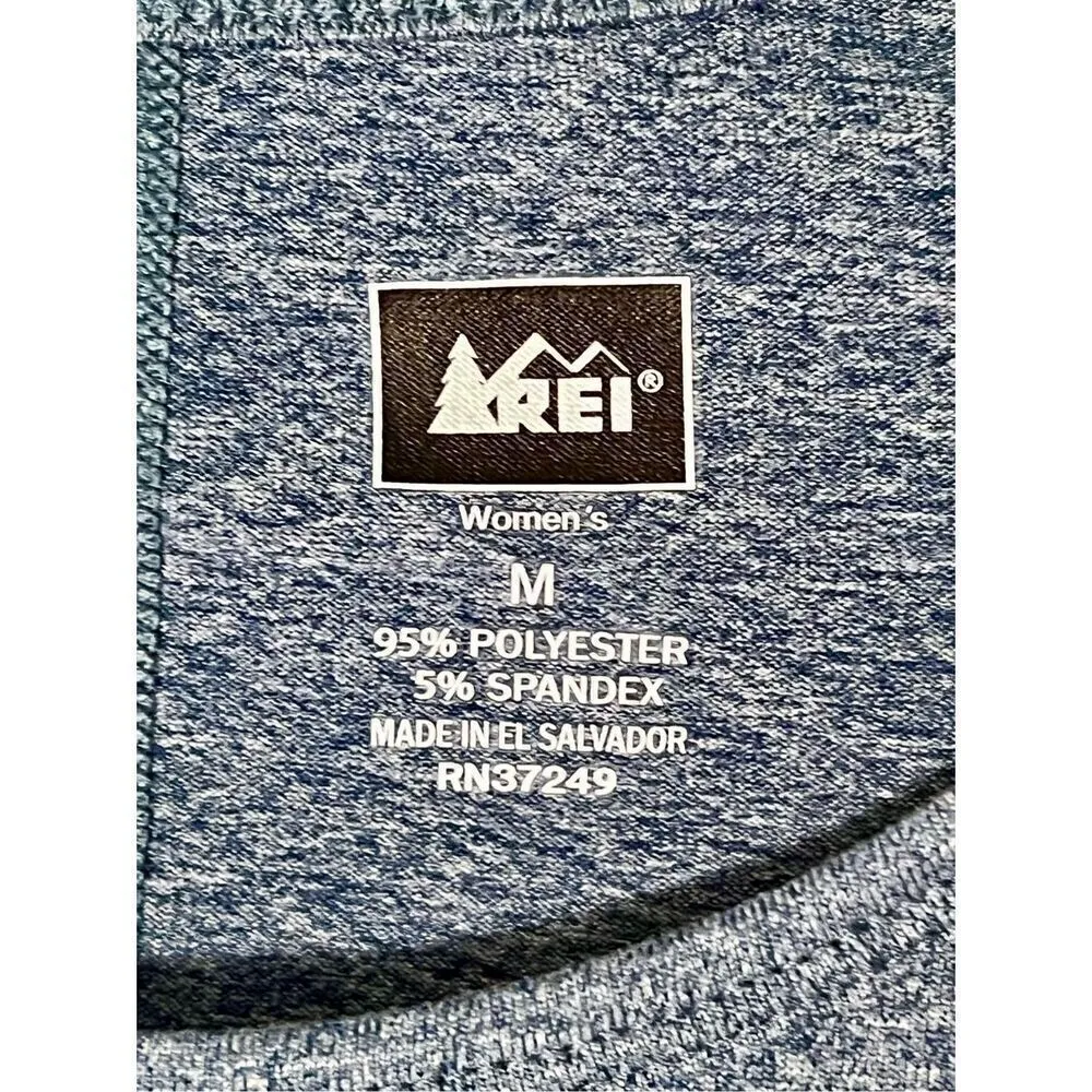 Women's REI Athletic Hiking Short Sleeve Shirt Polyester Spandex Sz Med Blue - Image 3