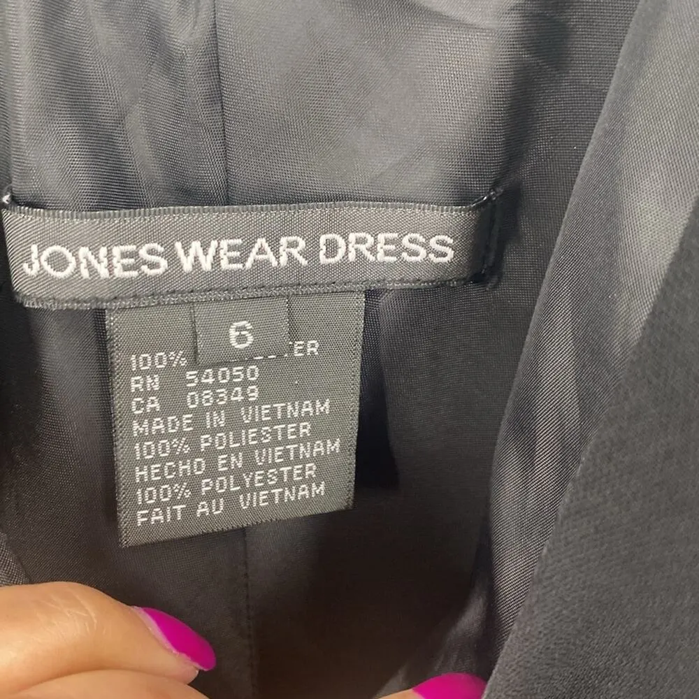 Vintage Jones Wear LBD 90s asymmetrical date night holiday party black size 6 - Image 9