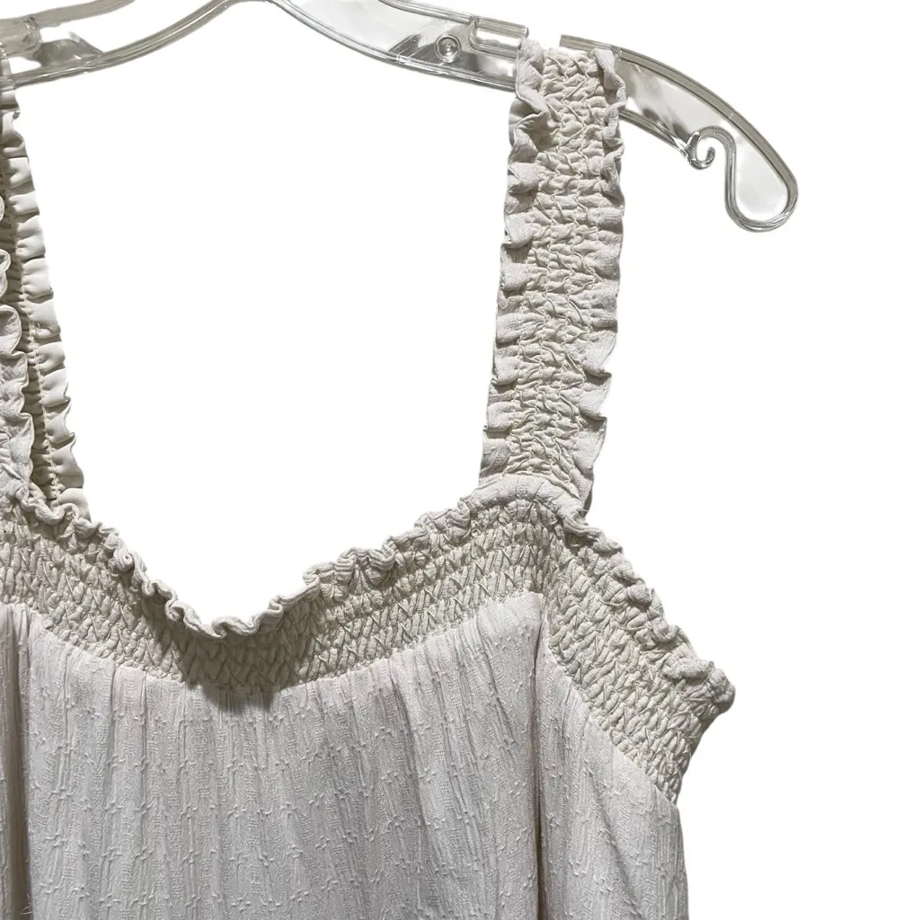 American Eagle Outfitters Smocked Tiered Babydoll Mini Dress Cream Women’s XL - Image 5