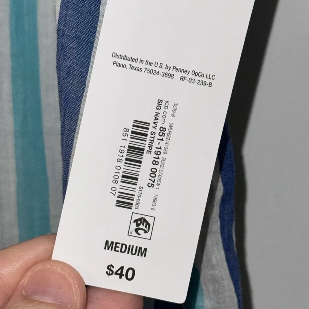 Liz Claiborne Sleeveless Tank Top Blouse Sheer Striped Women’s Medium M Cotton - Image 7