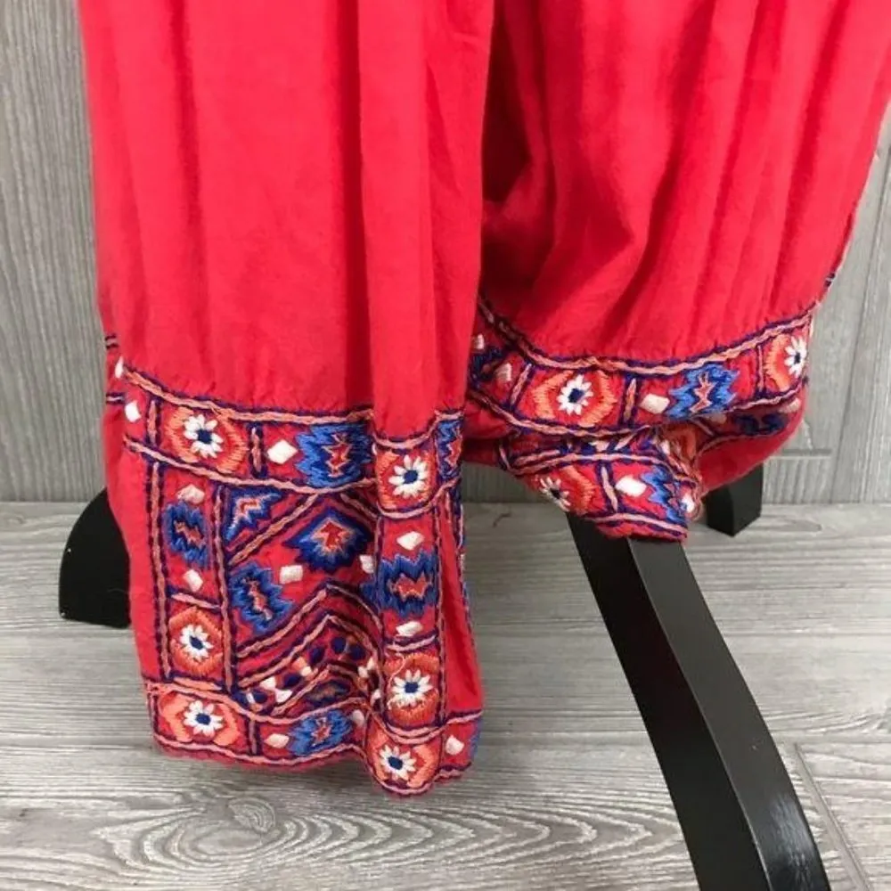 Kas New York embroidered jumper romper outfit with tassel detail low cut small Pink - Image 5