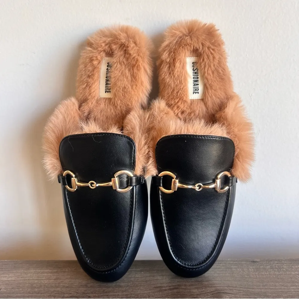 Cushionaire Yoga Slip On Black Fur Mule Size 9 #242748 - Image 5