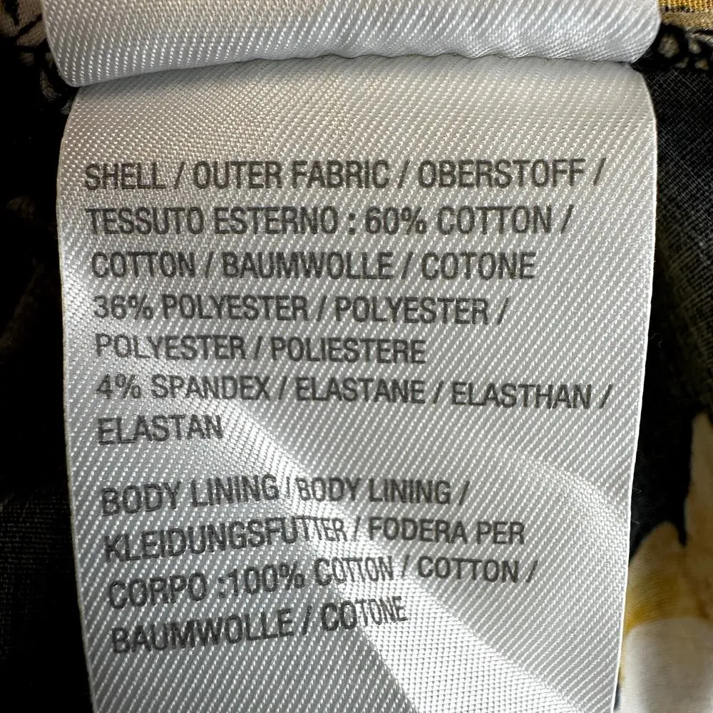 Jason Wu Shirt Dress Frock Belted Button Down Floral Pocket Navy Blue Yellow 4XP - Image 6