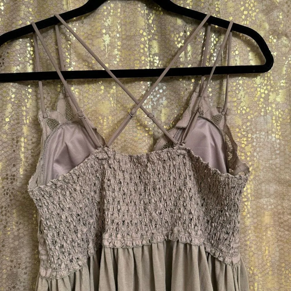 Zenana Tan Brown Crochet Cami Lace Bralette Mini Dress/Top 1X NWOT - Image 6
