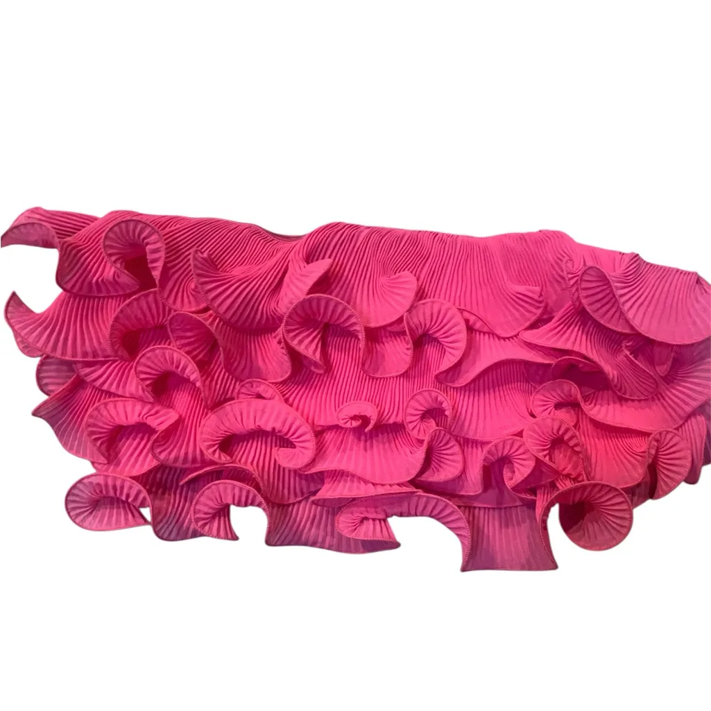 • Zara strapless ruffled crop top hot pink small - Image 3