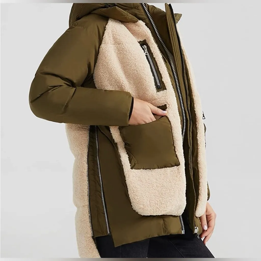 Orolay 092 Universe Fleece Down Puffer Jacket in Olive Green S - Image 2