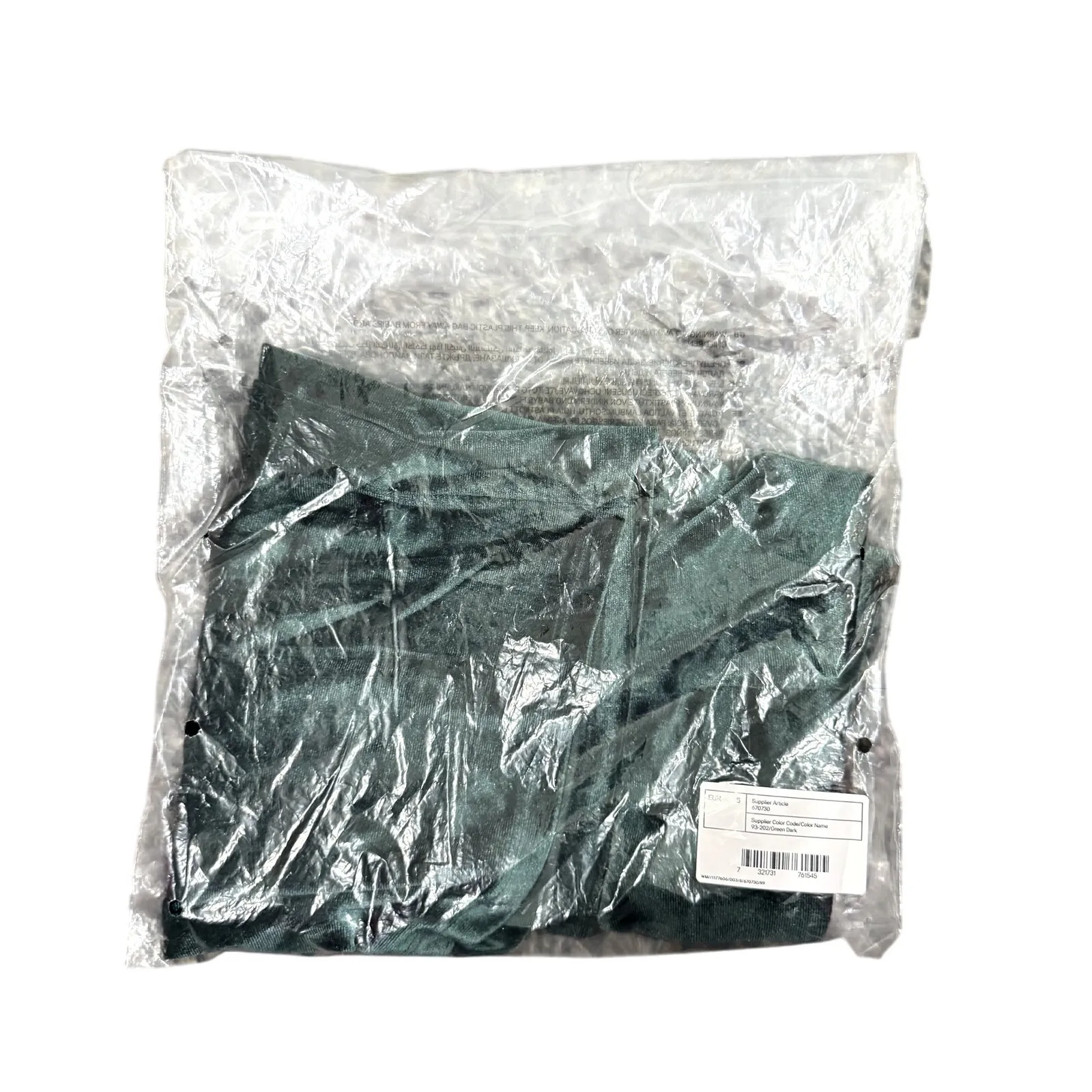 Monki Velvet Mini Skirt with Split Hem in Dark Green, Size S - Image 4