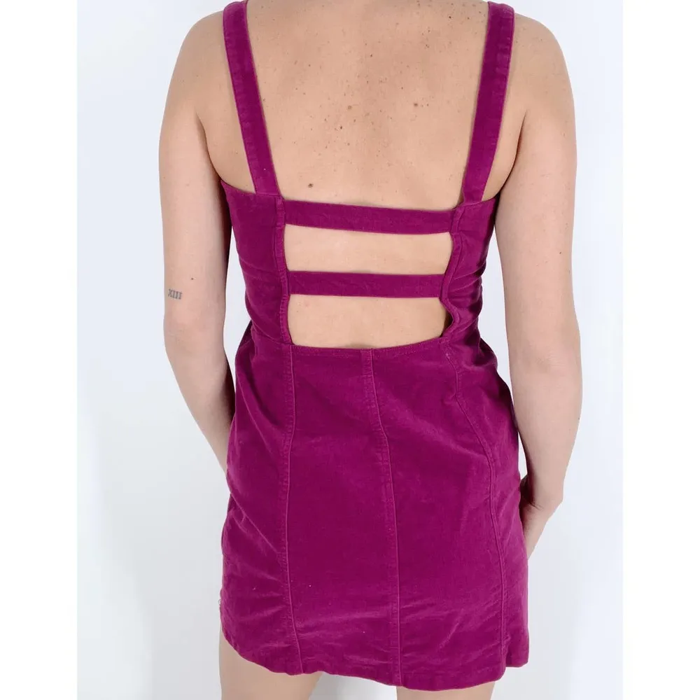 NWT Forever 21 Magenta Faux Suede Mini Casual Dress Size Medium - Image 3