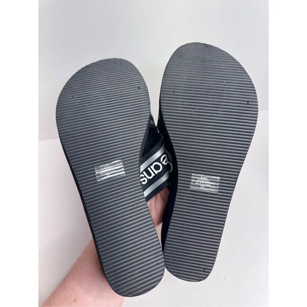 Calvin Klein Wedge Sandal Size 8.5 Resort Black White Crisscross Lightweight - Image 10