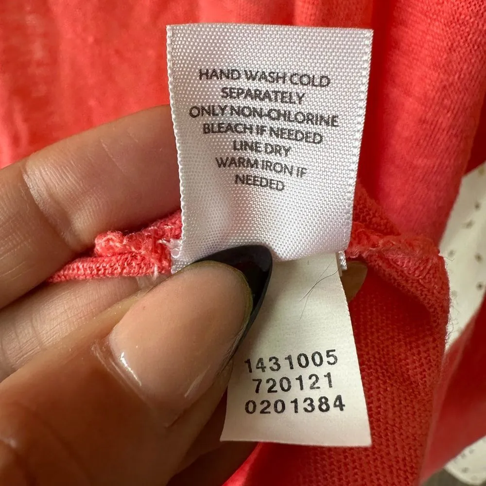 J. Jill Love 100% Linen Tangerine Sheer Lightweight Lagenlook Open Cardigan M Orange Size M - Image 7