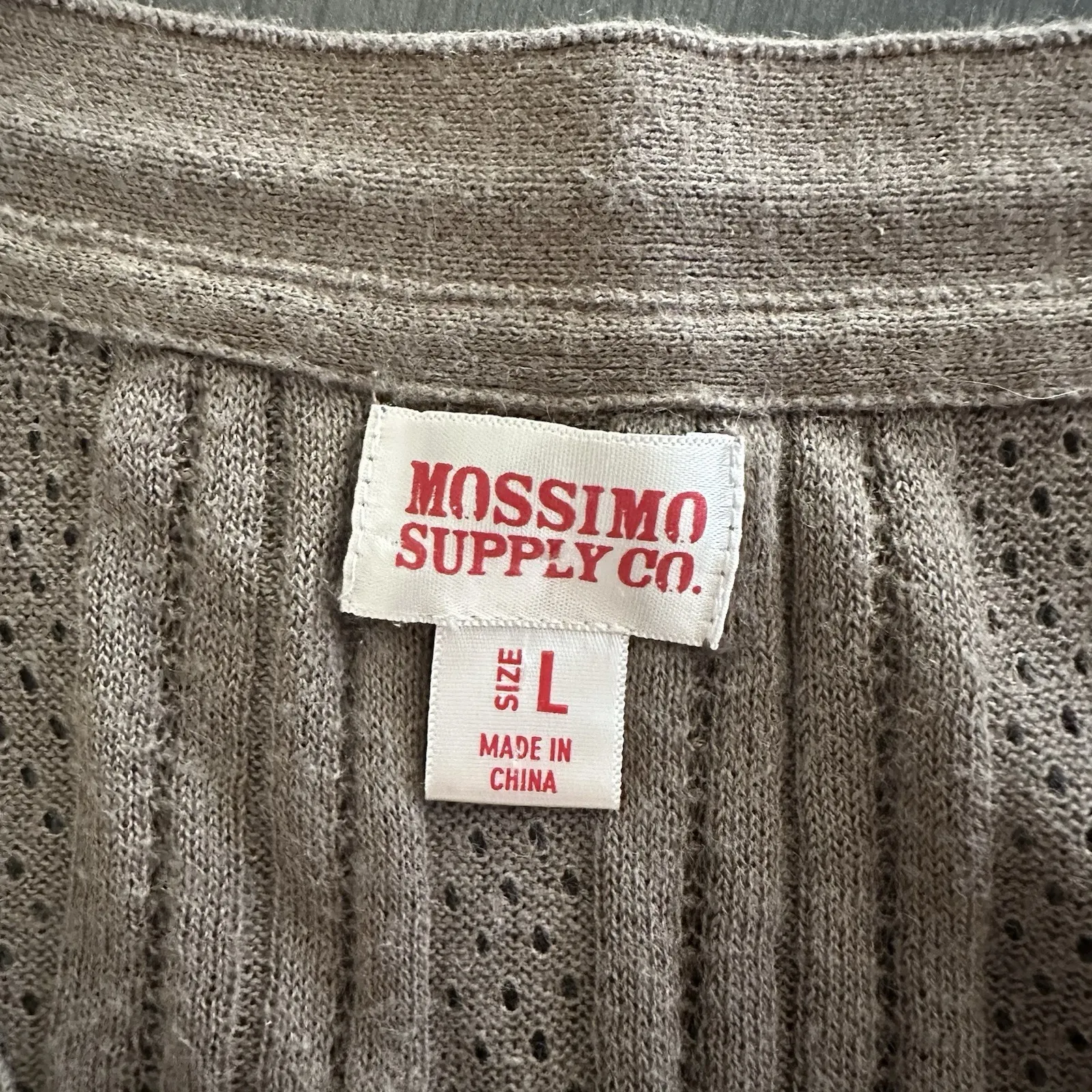 Women Large Tan Cardigan Sweater‎ Ribbed Mock Neck Elena Gilbert Vampire Diaries - Image 3