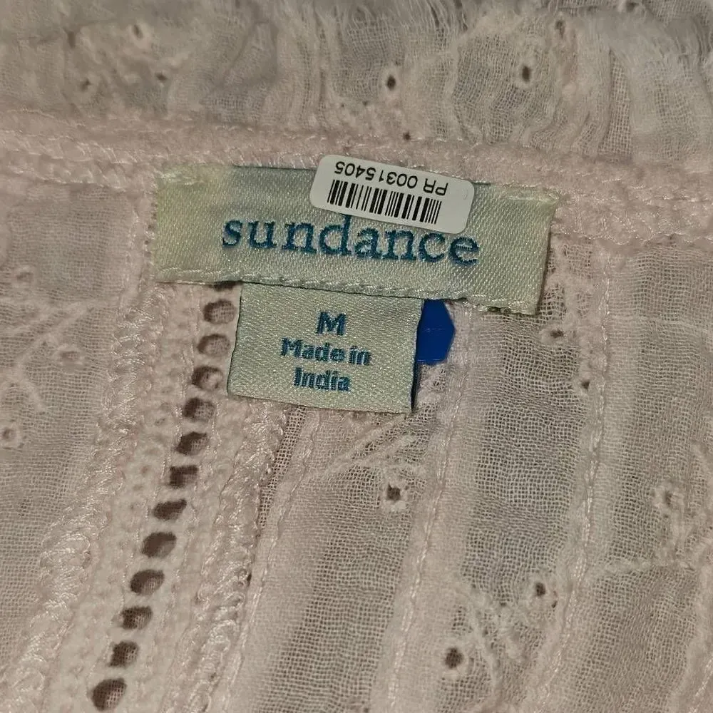 Sundance Womens Pink Mylah Eyelet Shirt Top‎ Blouse Medium - Image 4