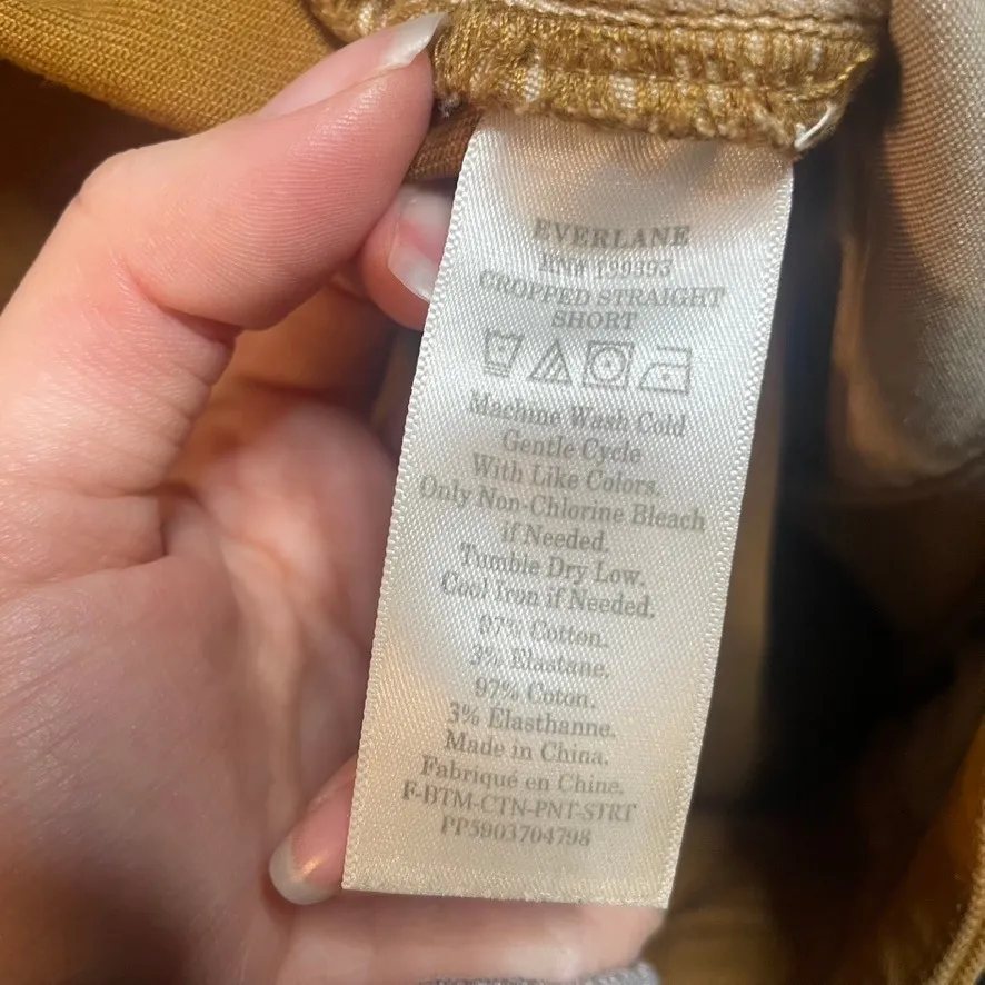 Everlane Cropped Straight Short Leg Pants Mustard Yellow Size 2 Extra Small - Image 5