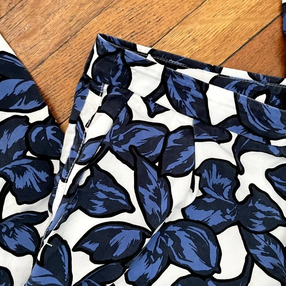 Banana Republic blue white leaves pants jeans pockets casual summer trousers - Image 2