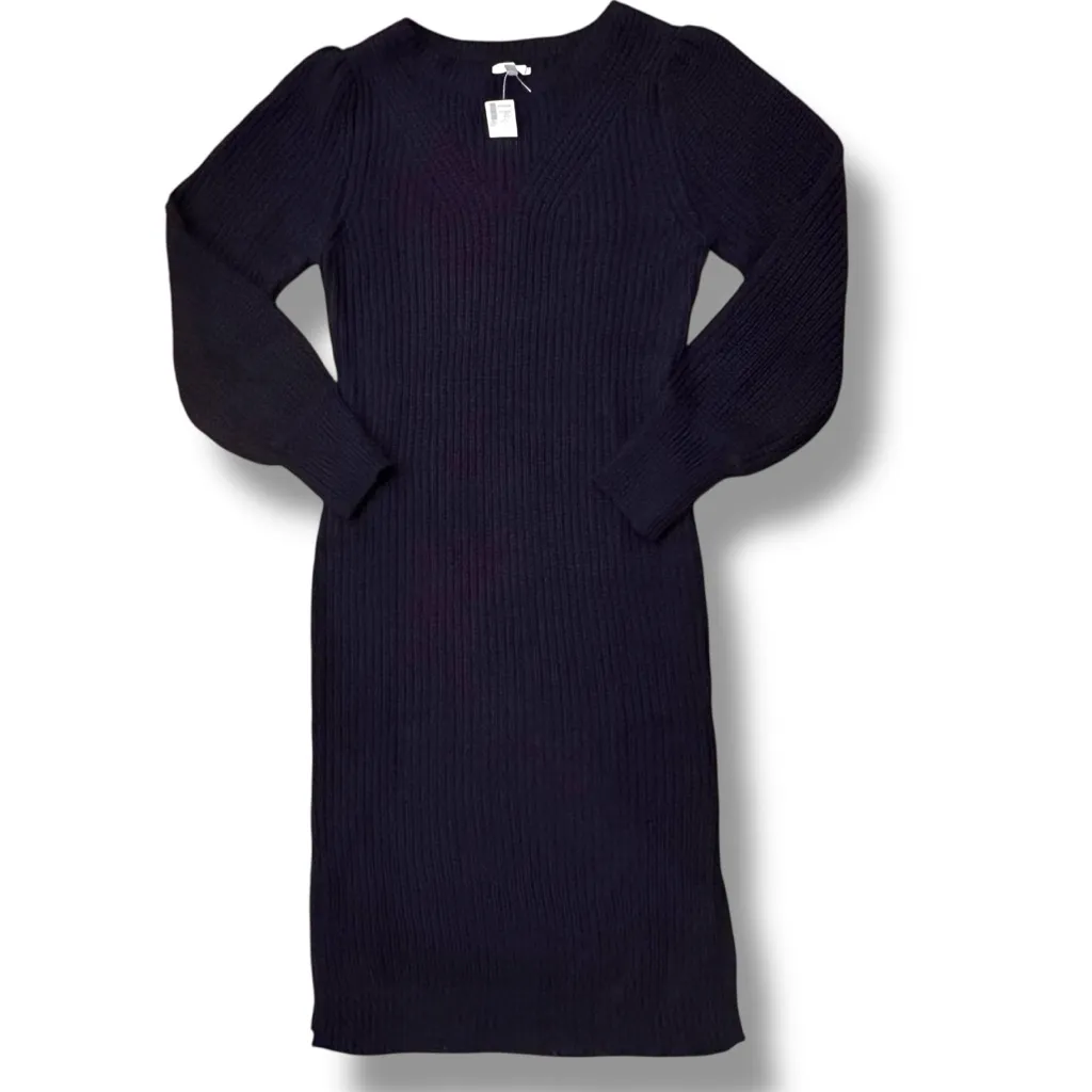 NEW! Maurices Sweater Dress Med Navy Maxi Long Sleeve Cable Knit Bodycon - Image 2