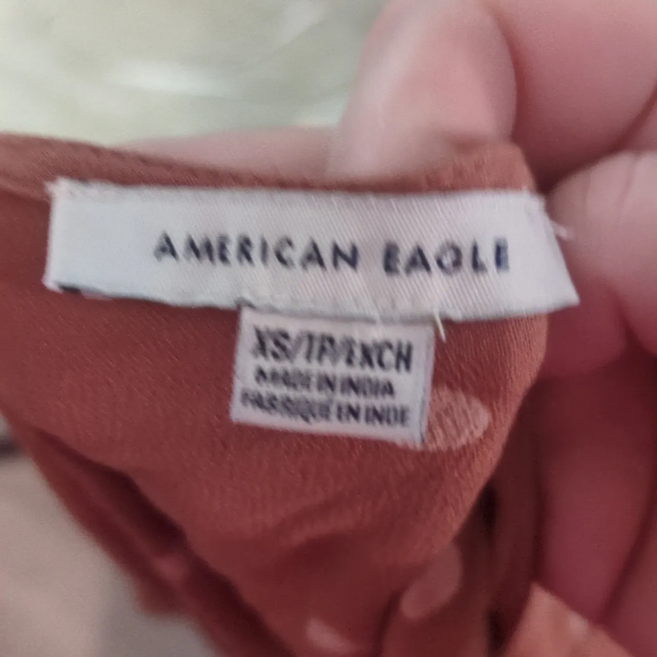 American Eagle Brown White Polka Dot Crop Top Size XS - Image 5