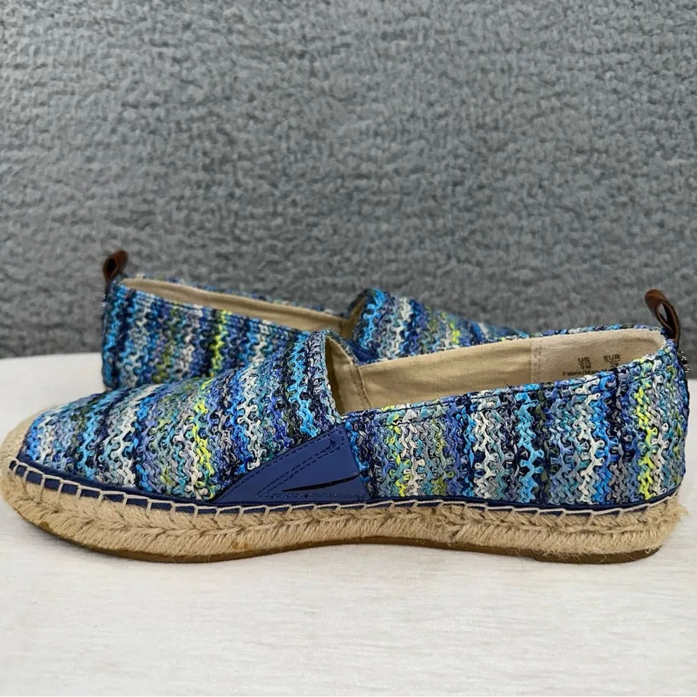 Sam Edelman Shoes 9M Blue Womens Khloe Espadrille Slip On Mini Wedge Sandals - Image 9
