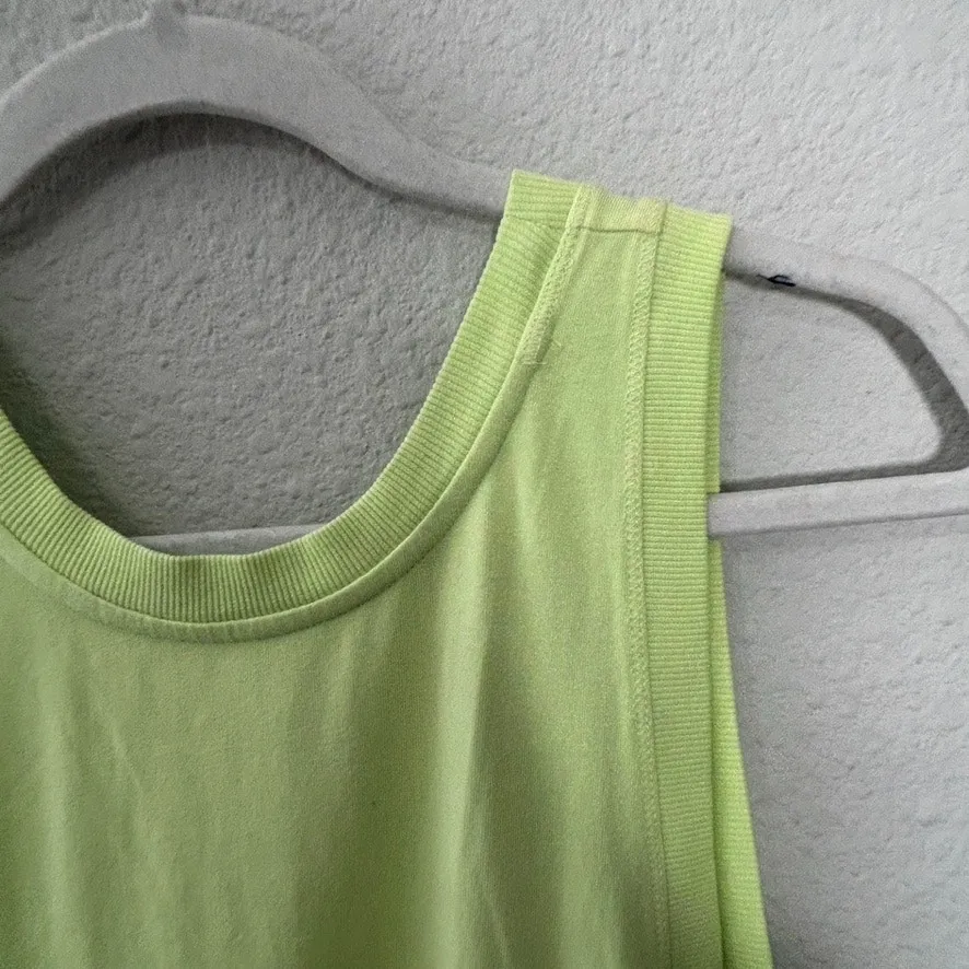 NEW Free People Hot Shot Tunic Tank Coral Lime Green Oversize Small Athleisure - Image 4