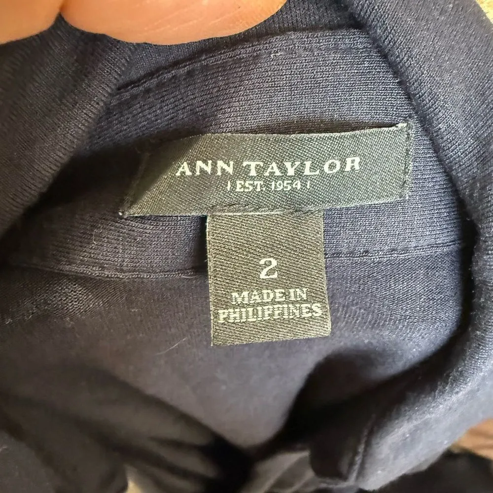 Ann Taylor, Black size 2 collar midi dress - Image 4