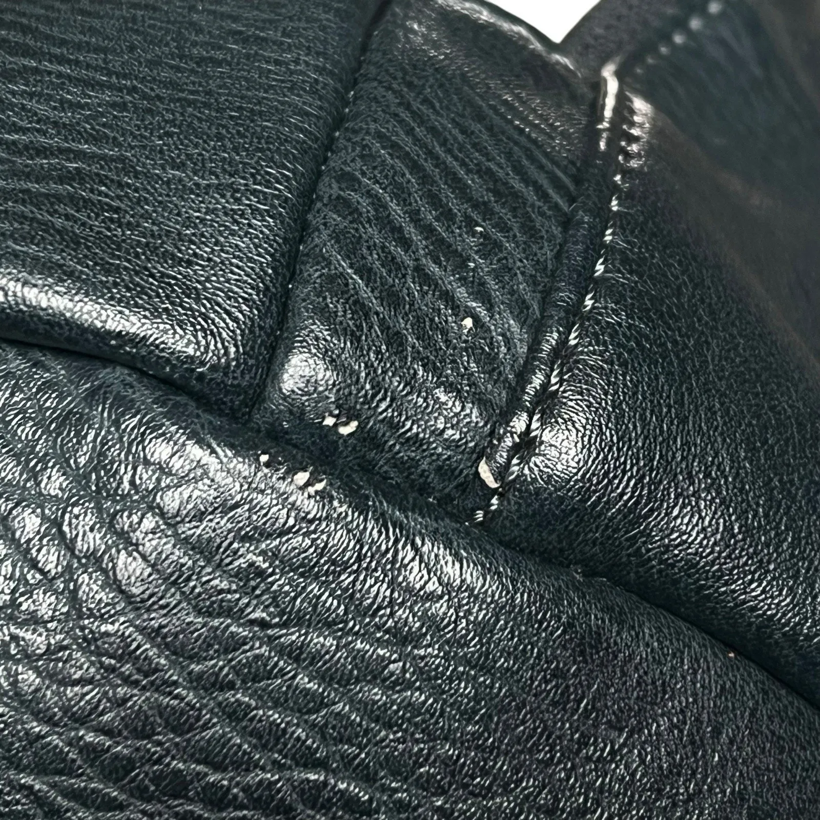 Navy Blue Faux Leather Vegan Leather Backpack - Image 13