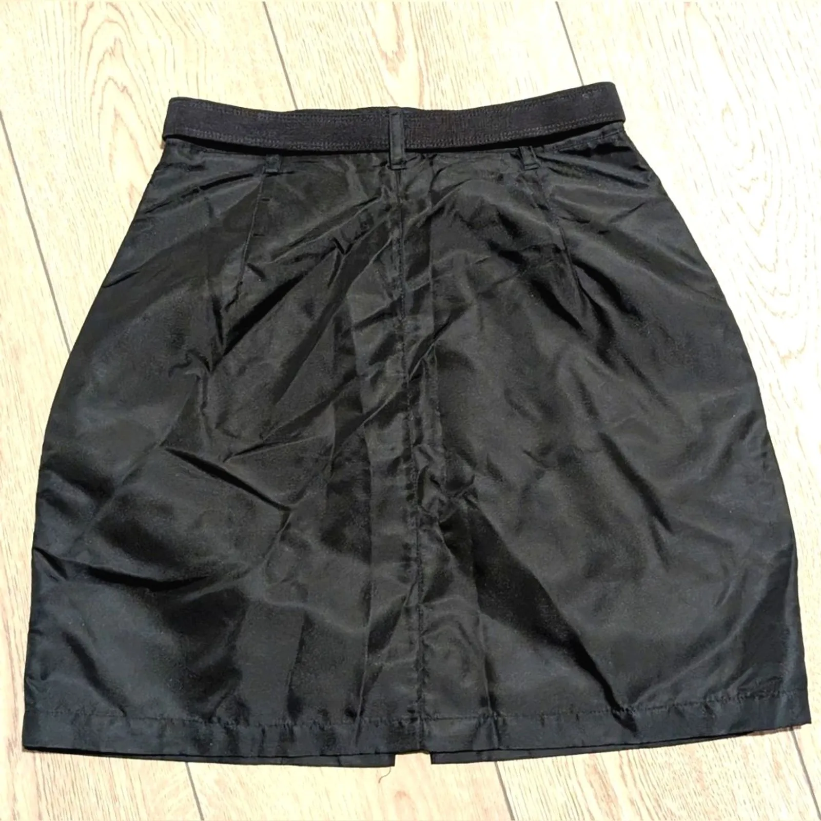 Vintage‎ Express Mini Skirt Size 3/4 Black Edgy Zippers Belted 90s Deadstock NWT - Image 3
