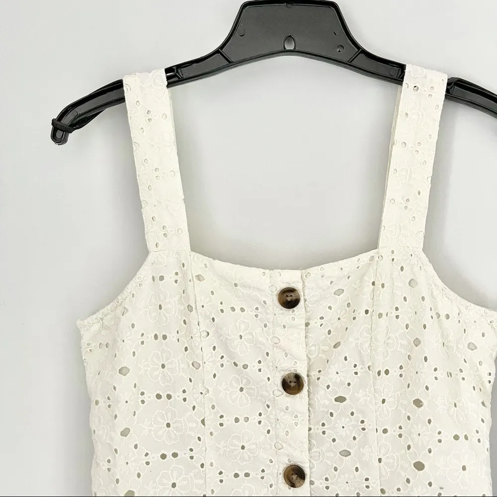 American Eagle Floral Button Front Lace Mini Dress - Image 5