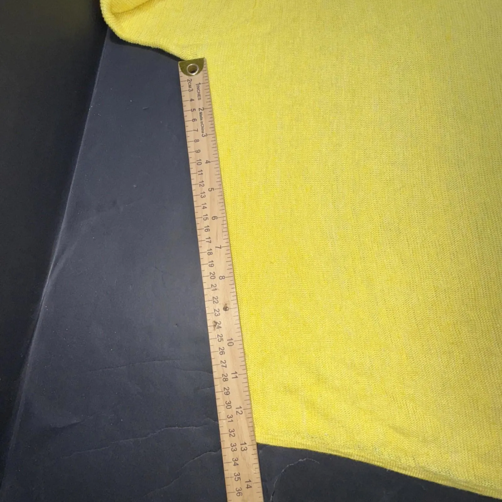 Eileen Fisher Organic Linen Yellow Boxy Top Luxury Boatneck Tunic Casual Medium - Image 15