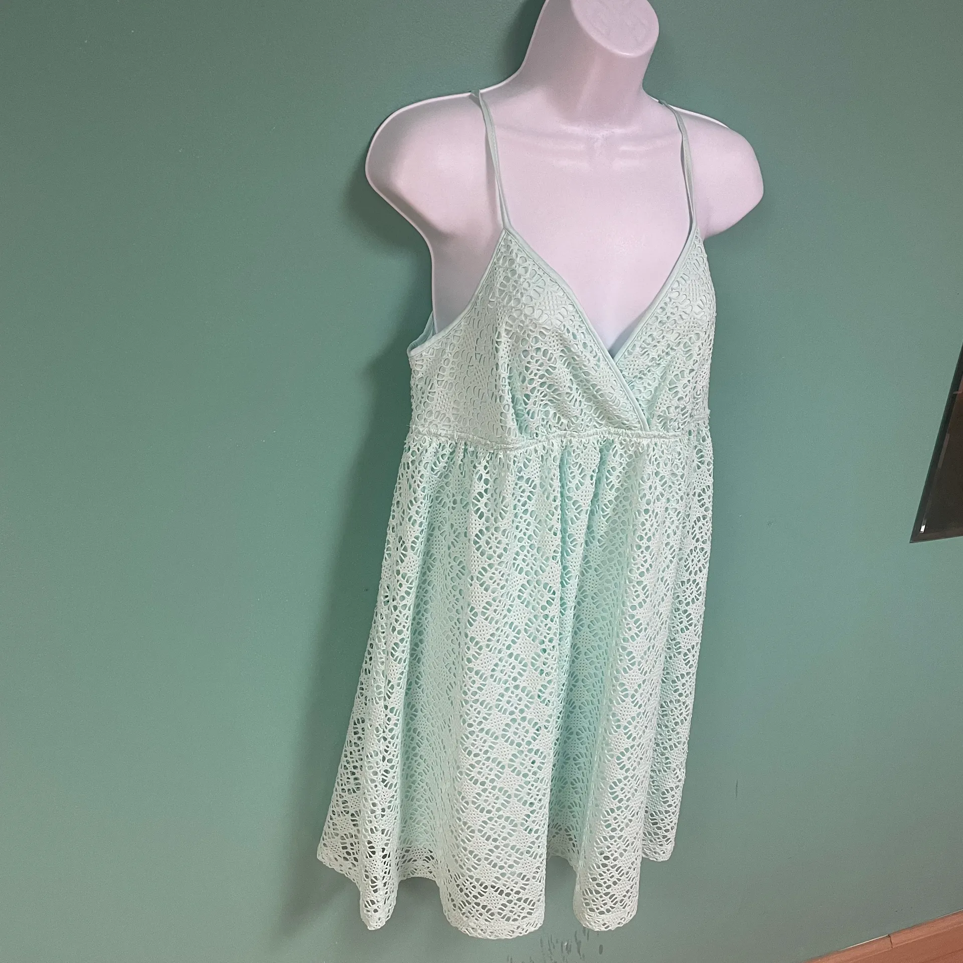 Mint Crochet Babydoll Summer Dress - Image 4