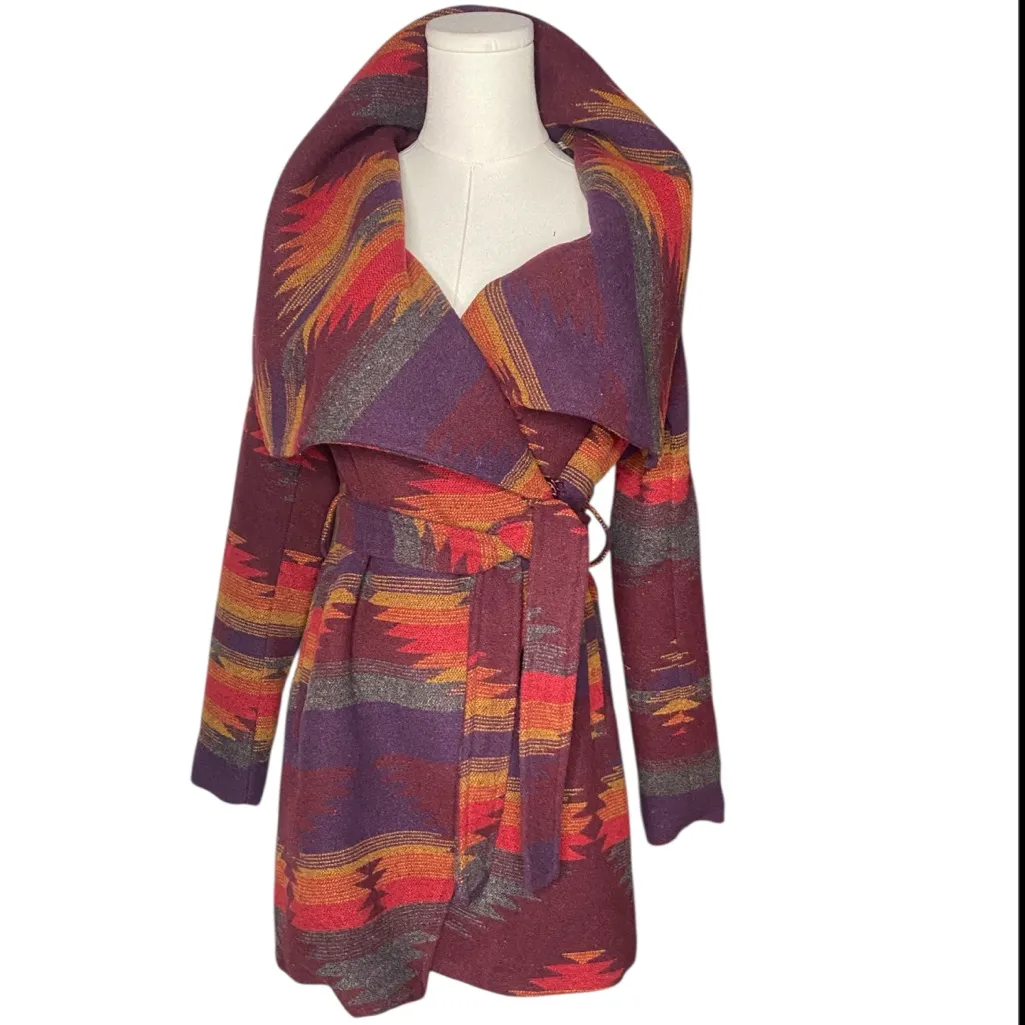 Steve Madden XS/TP Aztec
Southwestern Wool Blend Wrap
Coat - Image 4