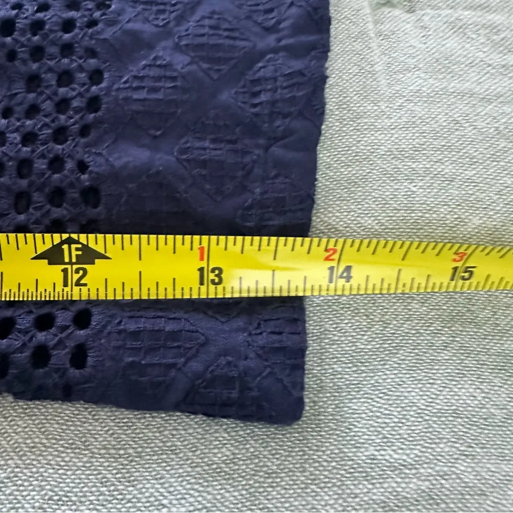 Ba&sh Gianna Navy Blue Embroidered Bell Sleeve Blouse Size S - Image 10