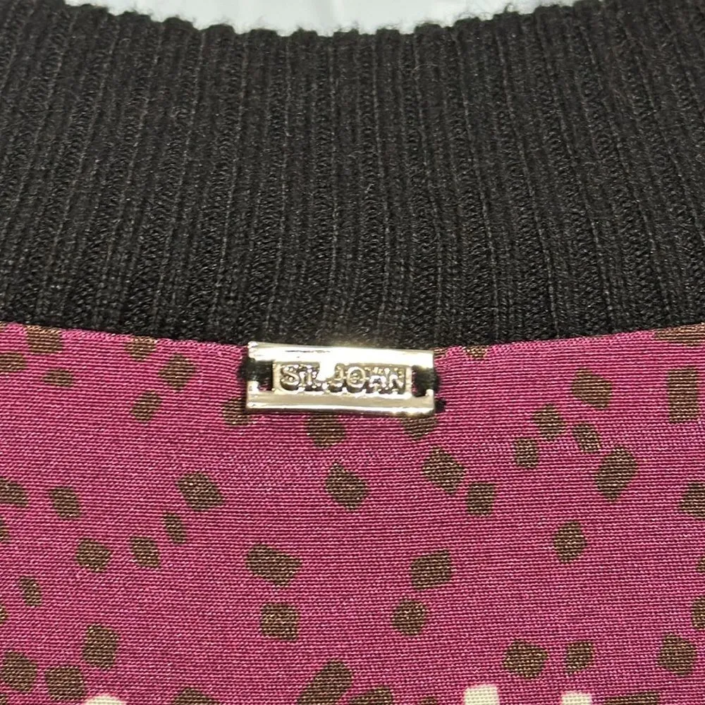 NWOT St. John Black Label Silk bomber jacket  Sz M - Image 5