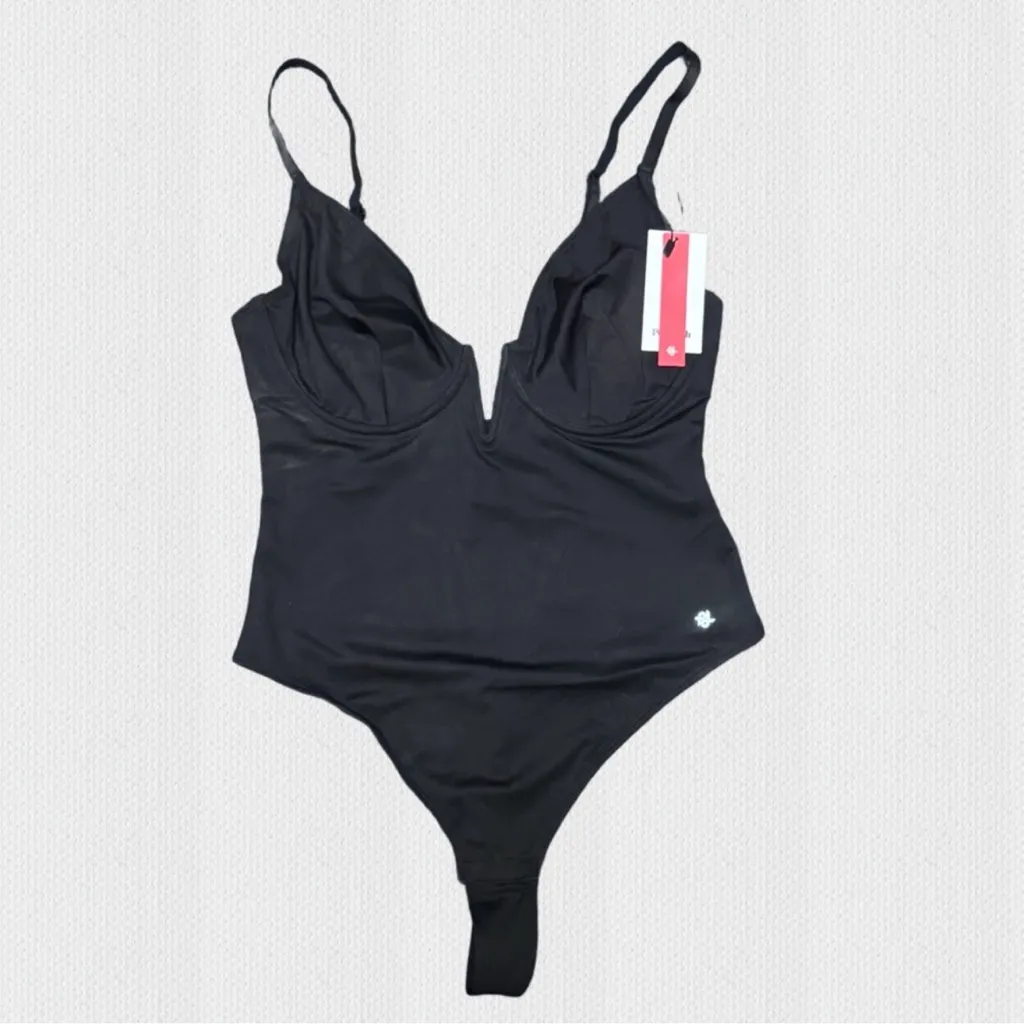 NWT Popilush Black Shapewear Bodysuit with Plunge Neckline - Image 4