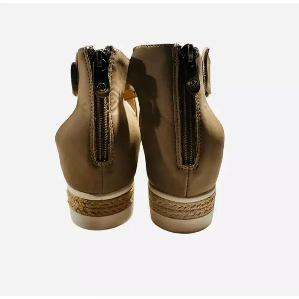 Adrienne vittafini Modern Platform Cork Sandals Strappy Gladiator Wedge Shoes 9 - Image 3