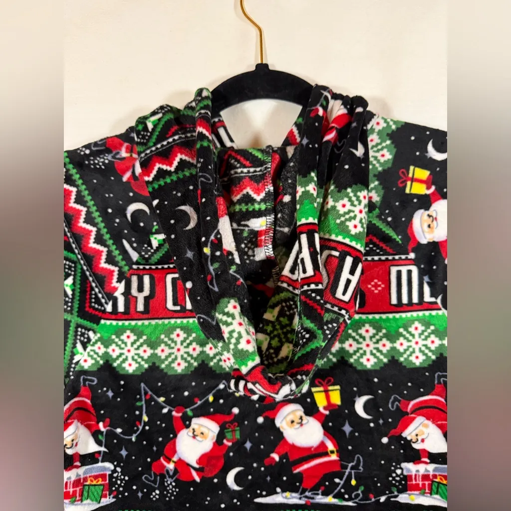 No Boundaries Drawstring Hooded Fleece Merry Christmas Santa Sz S 4-6 NWT - Image 6