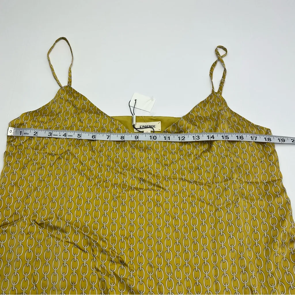 L'AGENCE Jane‎ Chain Print 100% Silk Camisole Goldchamp Womens Size Large NEW - Image 8
