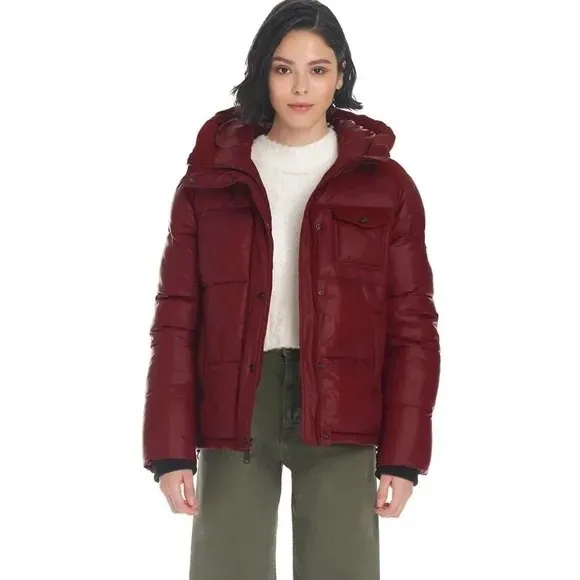 Koolaburra by UGG Burgundy Corduroy Puffer Hooded Jacket Size S/P - Image 3