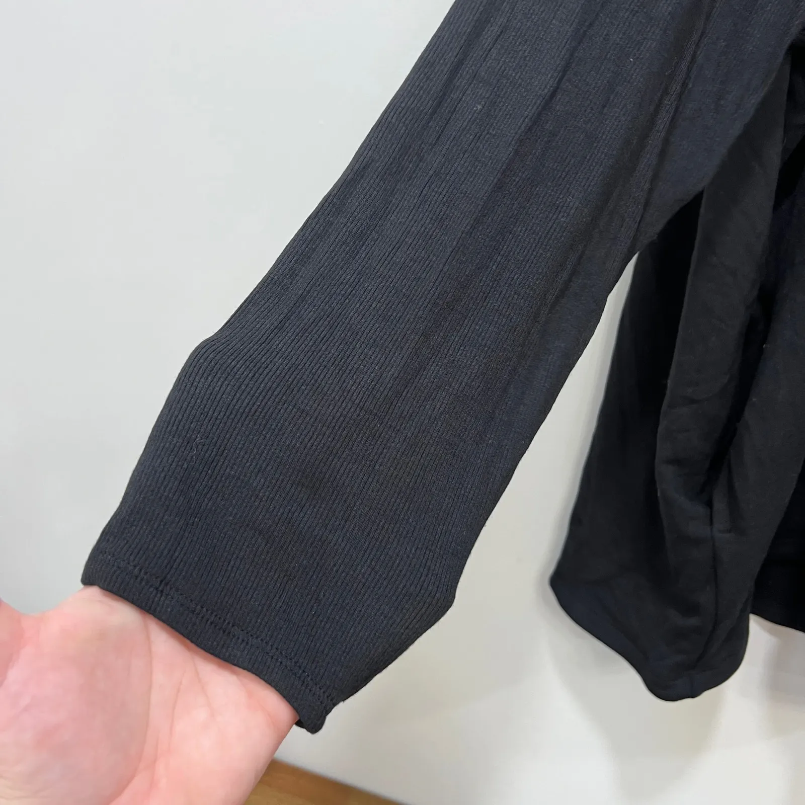 Athleta Purana Wrap Sweatshirt 3XL NWT $89 Gray Cris‎ Cross Hood Knit - Image 3