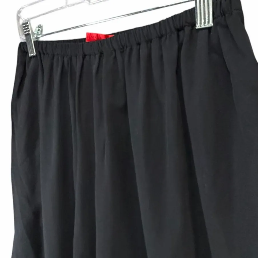 Shamask Pants Women 16 Black Viscose Cotton Pull On Ankle Split Hem Minimalist - Image 2