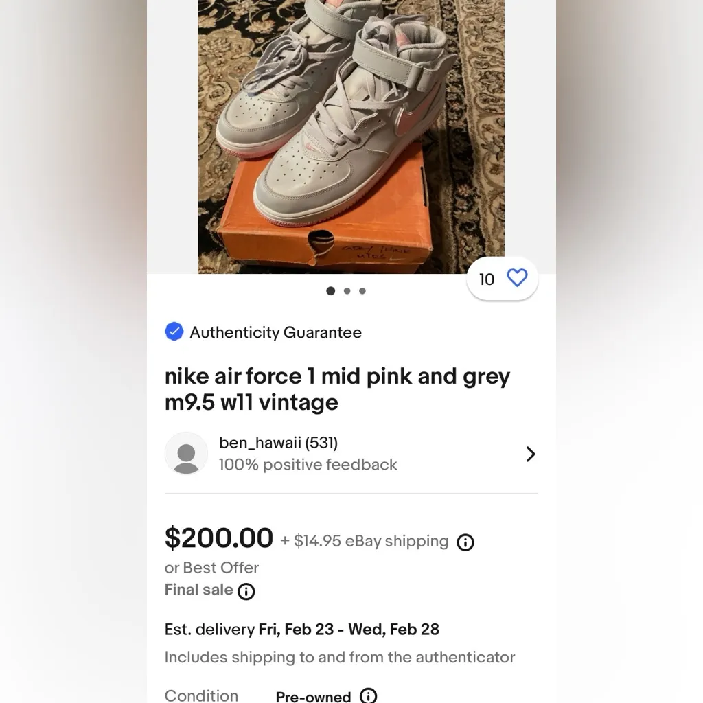 nike air force 1 mid pink and grey women’s Size 6 - Image 3