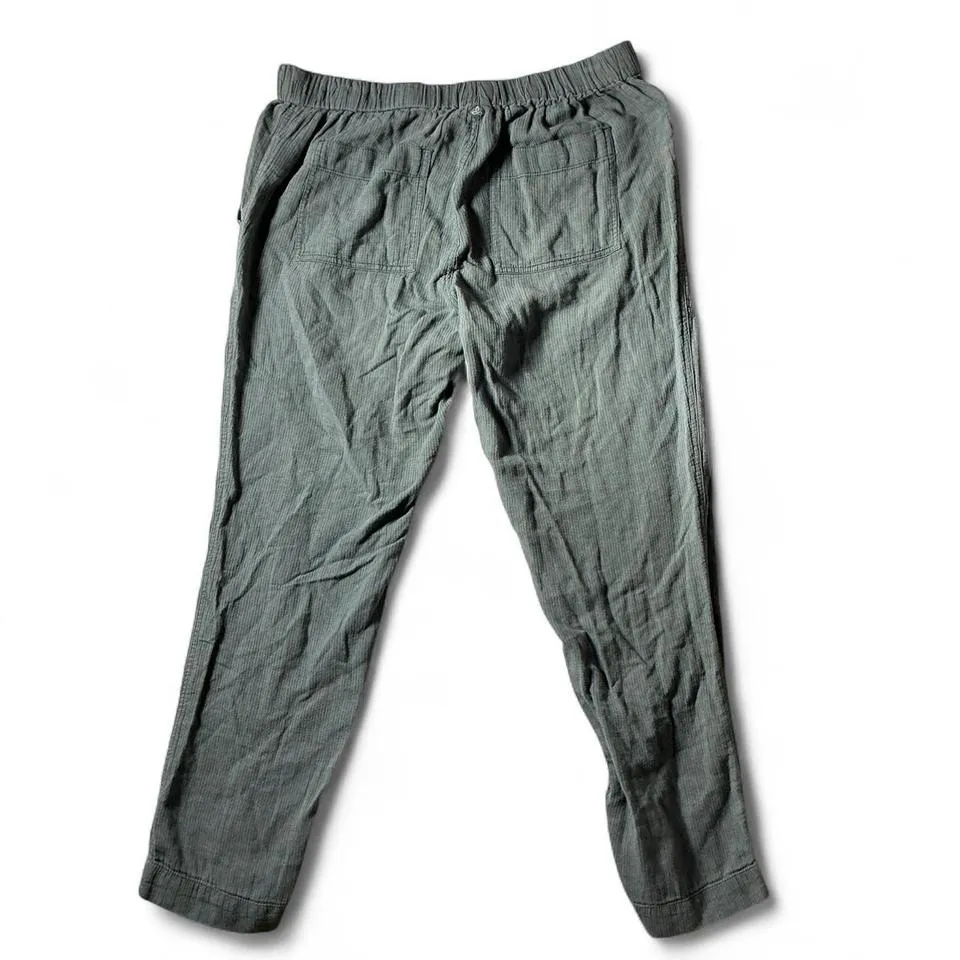 Prana Linen Blend Utility Pants Drawstring Waist Casual Trousers Comfy Gray - Image 2