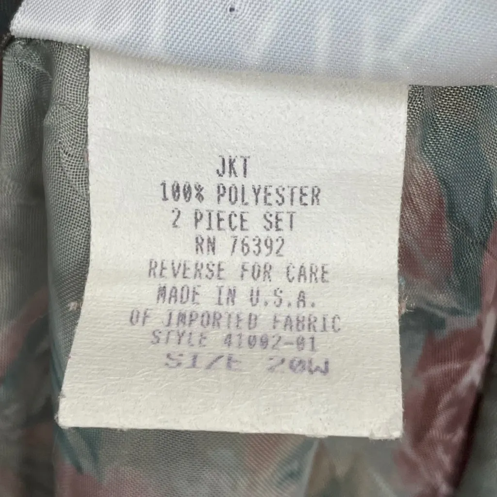 Floral Blouse Jacket Sheer Textured Fabric Sz 20W Short Sleeve Women Cottagecore - Image 12