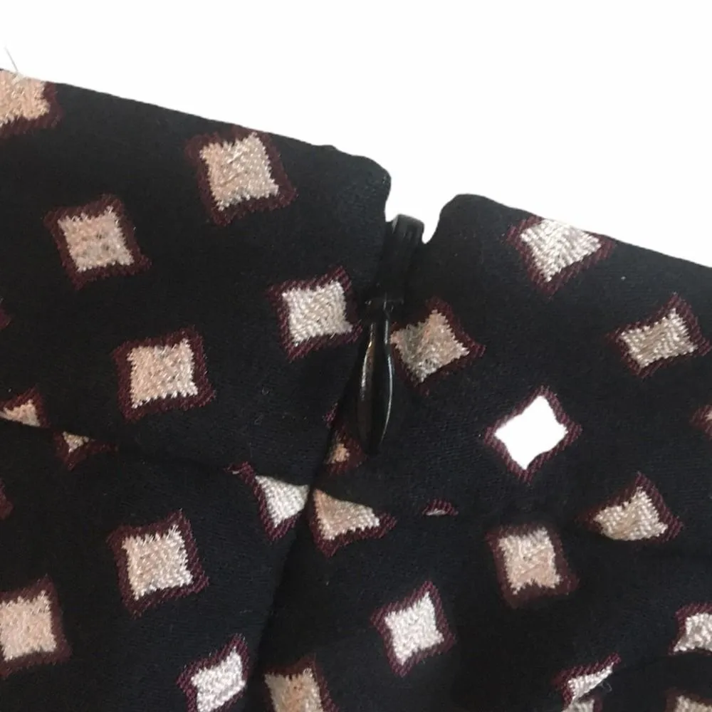 Kate Spade Diamond Jacquard Cigarette Pants 00 Mid Rise Straight Leg Cropped - Image 4