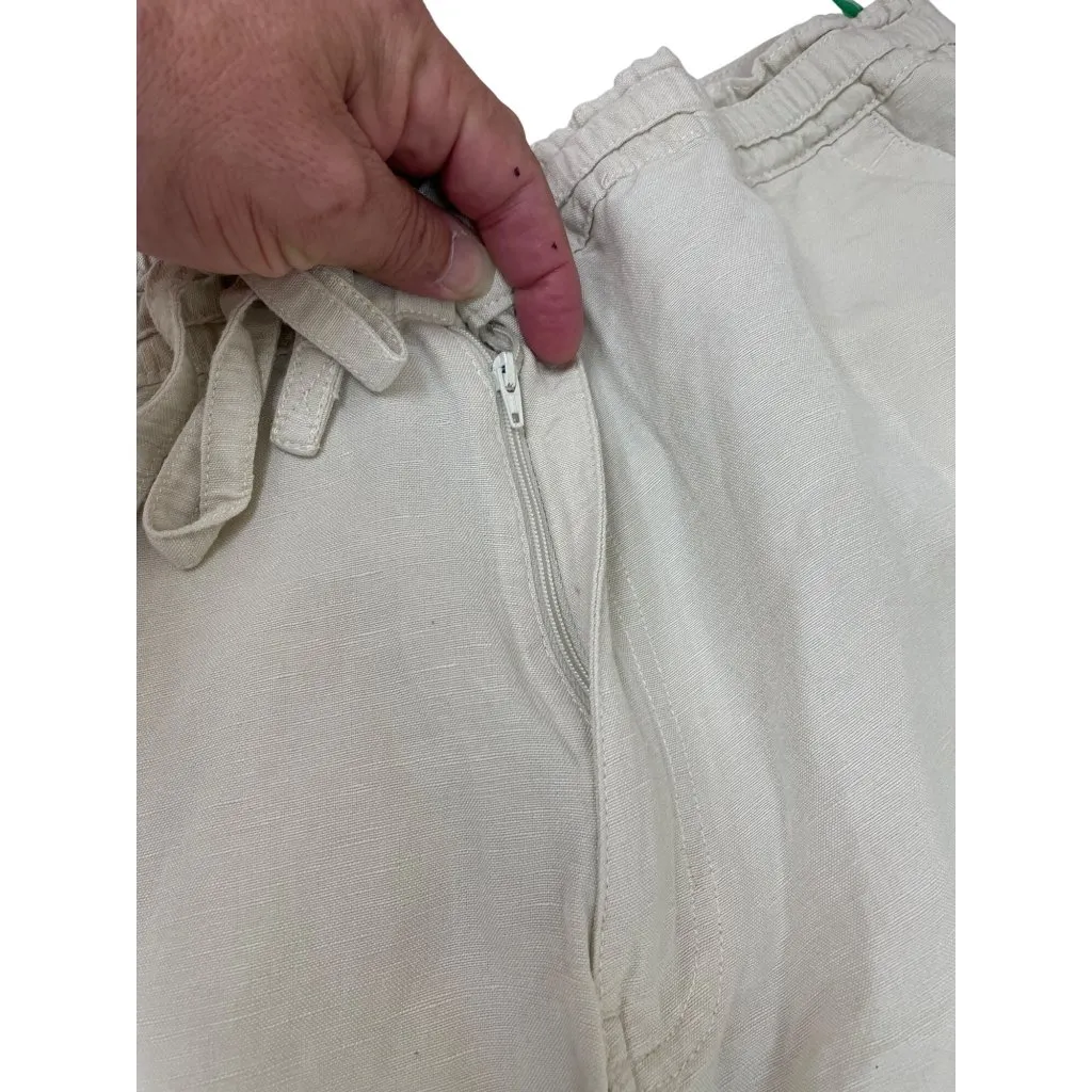 Cubavera womans beige Drawstring Linen blend wide leg pants size 2XB SKU 8437 - Image 5