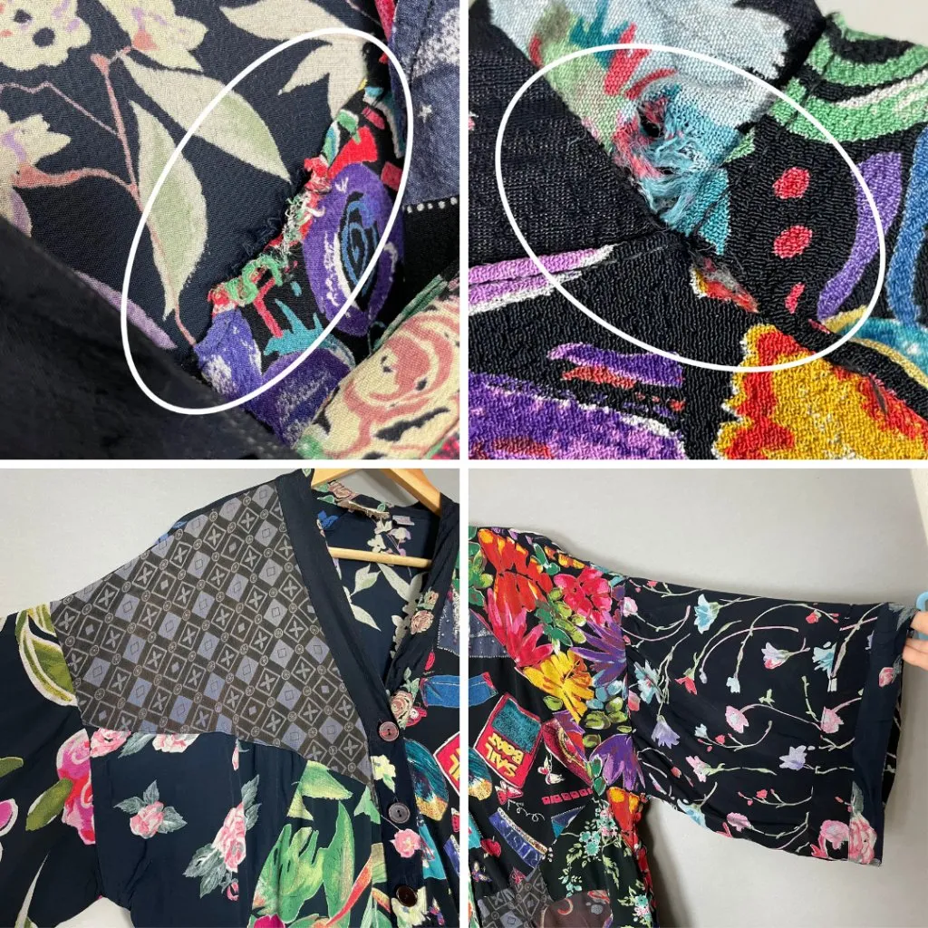 Vintage Patchwork Top Nomads of the Desert Black Art - Image 7